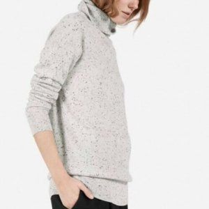 LAST CHANCE Everlane Cashmere Rib Turtleneck Sweater Donegal Grey Small